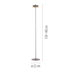 Lampa podłogowa ściemnialna, sterowana Smart Q-ROTATE BRĄZOWA (324-34) - Paul Neuhaus