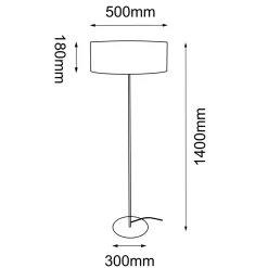 Lampa podłogowa Lamego F Szeroka - Czarna (1400 mm) (2016) - Shilo