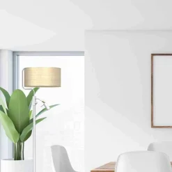 Lampa podłogowa MARSHALL WHITE / RATTAN (MLP7492) - Milagro