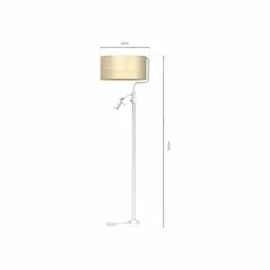 Lampa podłogowa MARSHALL WHITE / RATTAN (MLP7492) - Milagro