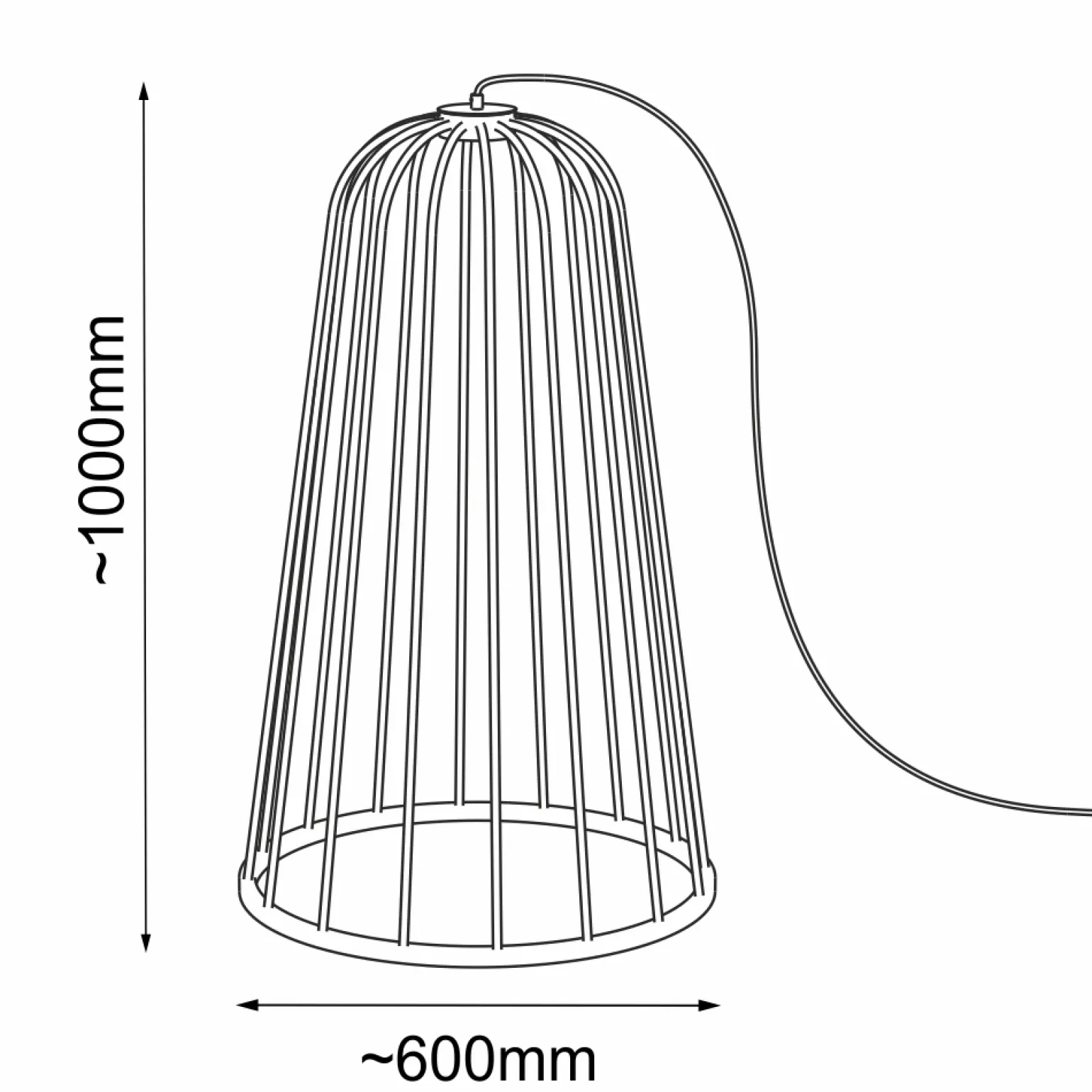 Lampa podłogowa no. moon A F – Czarna (1000 mm) (2014) - Shilo