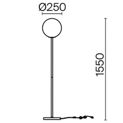 Lampa podłogowa Ring czarna (MOD013FL-01B) - Maytoni