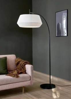Lampa podłogowa z bawełnianym abażurem DICTE Nordlux E27 60W Tekstylia Biały