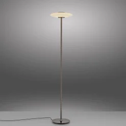 Lampa podłogowa z dotykowym ściemniaczem PURE VITRUM CIEMNOMETALOWO-BRĄZOWY (481-34) - Paul Neuhaus