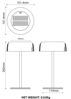 Lampa solarna na stół BLUET LAMPA STOŁOWA ZEWNĘTRZNA (DT33111) - Zuma Line