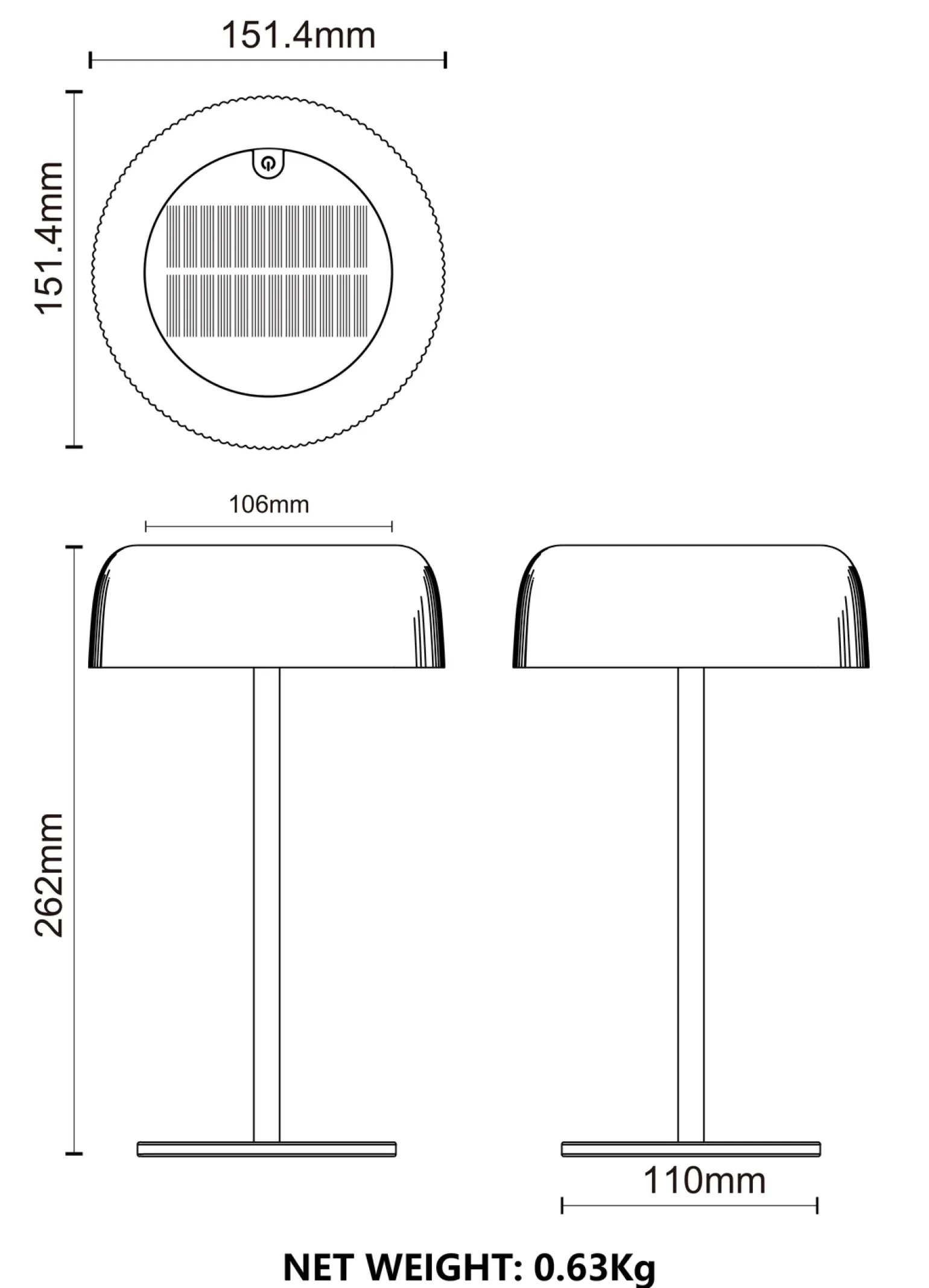 Lampa solarna na stół BLUET LAMPA STOŁOWA ZEWNĘTRZNA (DT33111) - Zuma Line