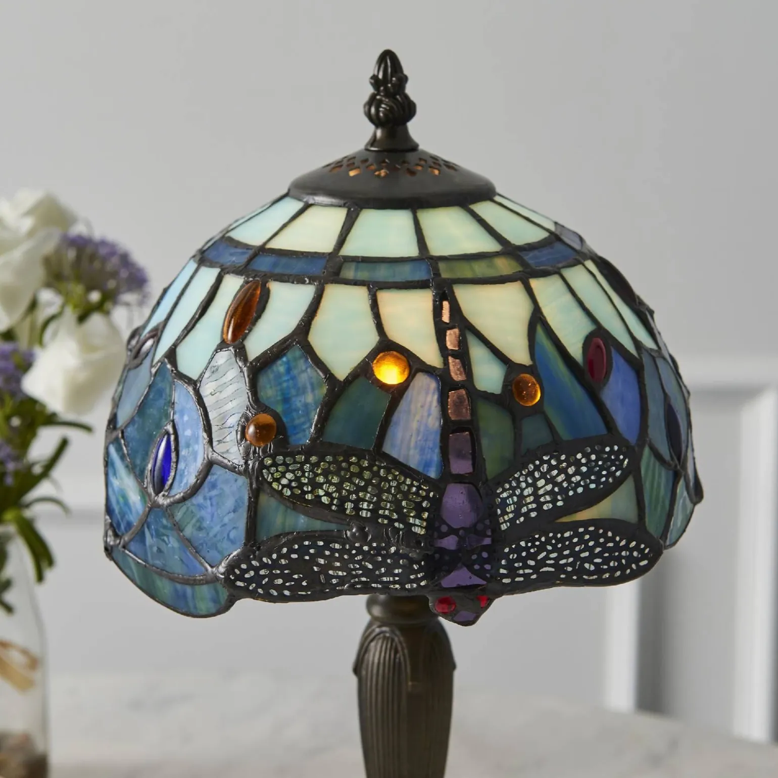 Lampa Stołowa Dragonfly blue (64088) Tiffany