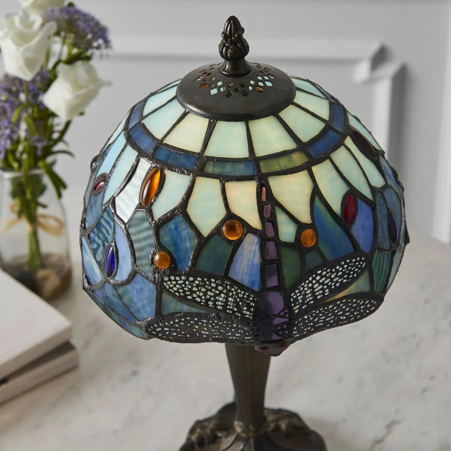 Lampa Stołowa Dragonfly blue (64088) Tiffany