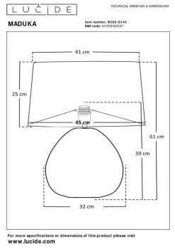 Lampa stołowa MADUKA (10550/81/43) - Lucide