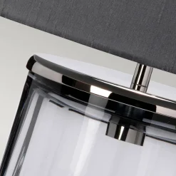 Lampa stołowa Reno - 1 źródło światła - Dymione szkło/ Polerowany nikiel (QN-RENO-SMOKE-PN) - Quintiesse