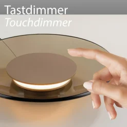 Lampa stołowa ze ściemniaczem dotykowym PURE MOON w kolorze bursztynu (4594-97) - Paul Neuhaus