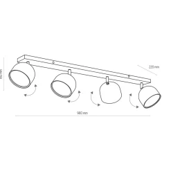 Lampa sufitowa ALTEA biała 4 PŁ + ŻARÓWKI (6516) - TK Lighting
