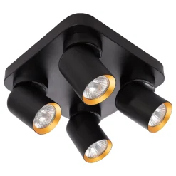 Lampa sufitowa Andy Spot 4 czarna kwadrat (ML9941) - Milagro