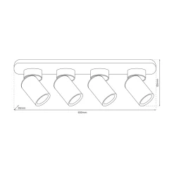 Lampa sufitowa Andy Spot 4 listwa (ML9939) - Milagro