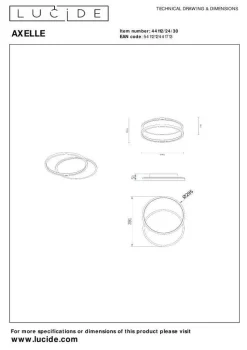 Lampa sufitowa AXELLE (44112/24/30) - Lucide