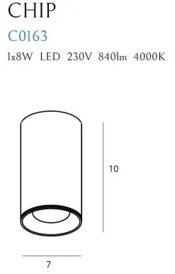 Lampa sufitowa CHIP 4000K (C0163) - Maxlight