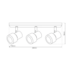 Lampa sufitowa Cino Spot 3 biała (ML9948) - Milagro