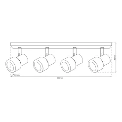 Lampa sufitowa Cino Spot 4 czarna (ML9951) - Milagro