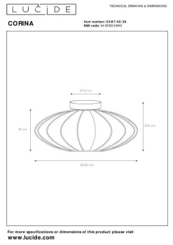 Lampa sufitowa CORINA (03147/40/38) - Lucide