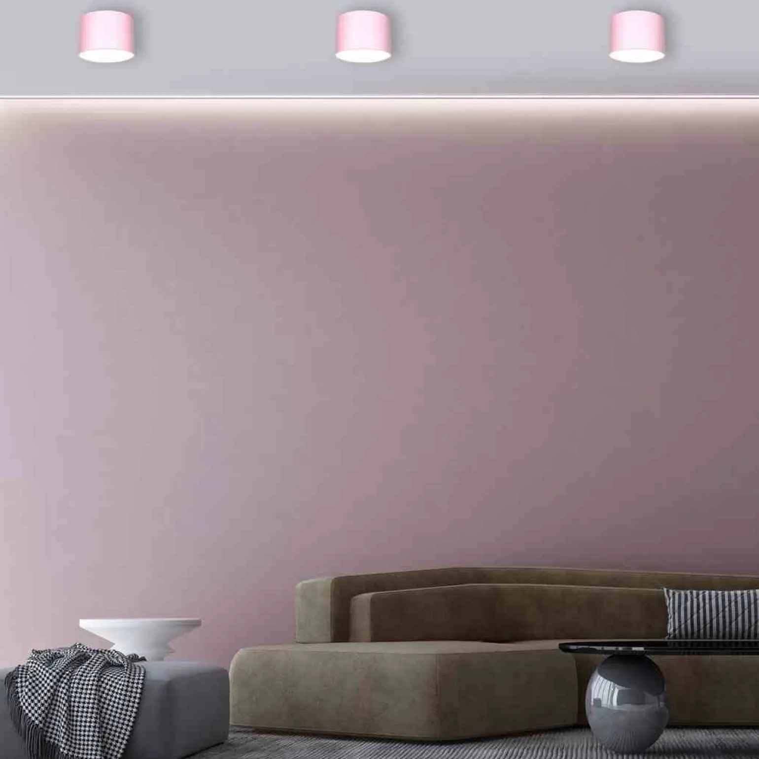 Lampa sufitowa DIXIE Pink/White 1xGX53 (MLP7553) - Milagro