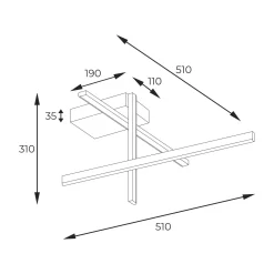Lampa sufitowa EDGE (22008C3-BK/GD) - Zuma Line