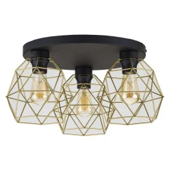 Lampa sufitowa GALAXY BLACK/GOLD 3 PŁ KOŁO (3458) - TK Lighting