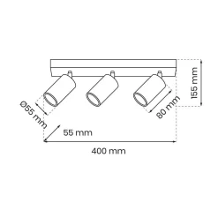 Lampa sufitowa HUDSON BLACK 3xGU10 (MLP8796) - Milagro