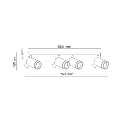Lampa sufitowa JET 4 biała (6917) - TK Lighting