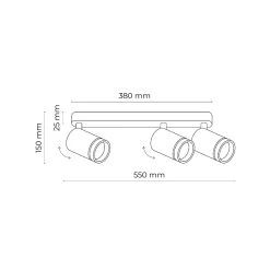 Lampa sufitowa JET 3 biała (6915) - TK Lighting