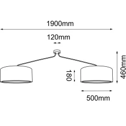 Lampa sufitowa Lamego 2 Z - Czarna (1900 mm) (5194) - Shilo