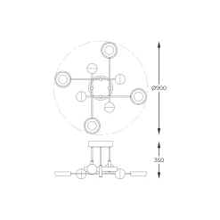 Lampa sufitowa LARA czarna / złota (MX7170-8-3BGT) - Zuma Line