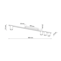 Lampa sufitowa LOGAN czarna 4 PŁ (4566) - TK Lighting