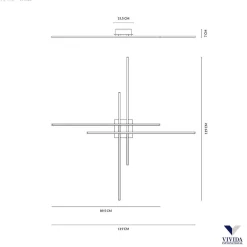 Lampa sufitowa lub ścienna HASHTAG 119 cm (0046.21.BI) - Vivida