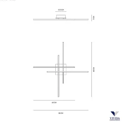 Lampa sufitowa lub ścienna HASHTAG 80 cm (0046.20.NE) - Vivida