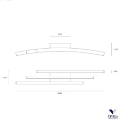 Lampa sufitowa lub kinkiet BOW 80 cm, Kol. Czarny (0041.20.NE) - Vivida
