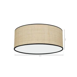 Lampa sufitowa MARSHALL NEW / RATTAN Ø40 cm (MLP71067) - Milagro