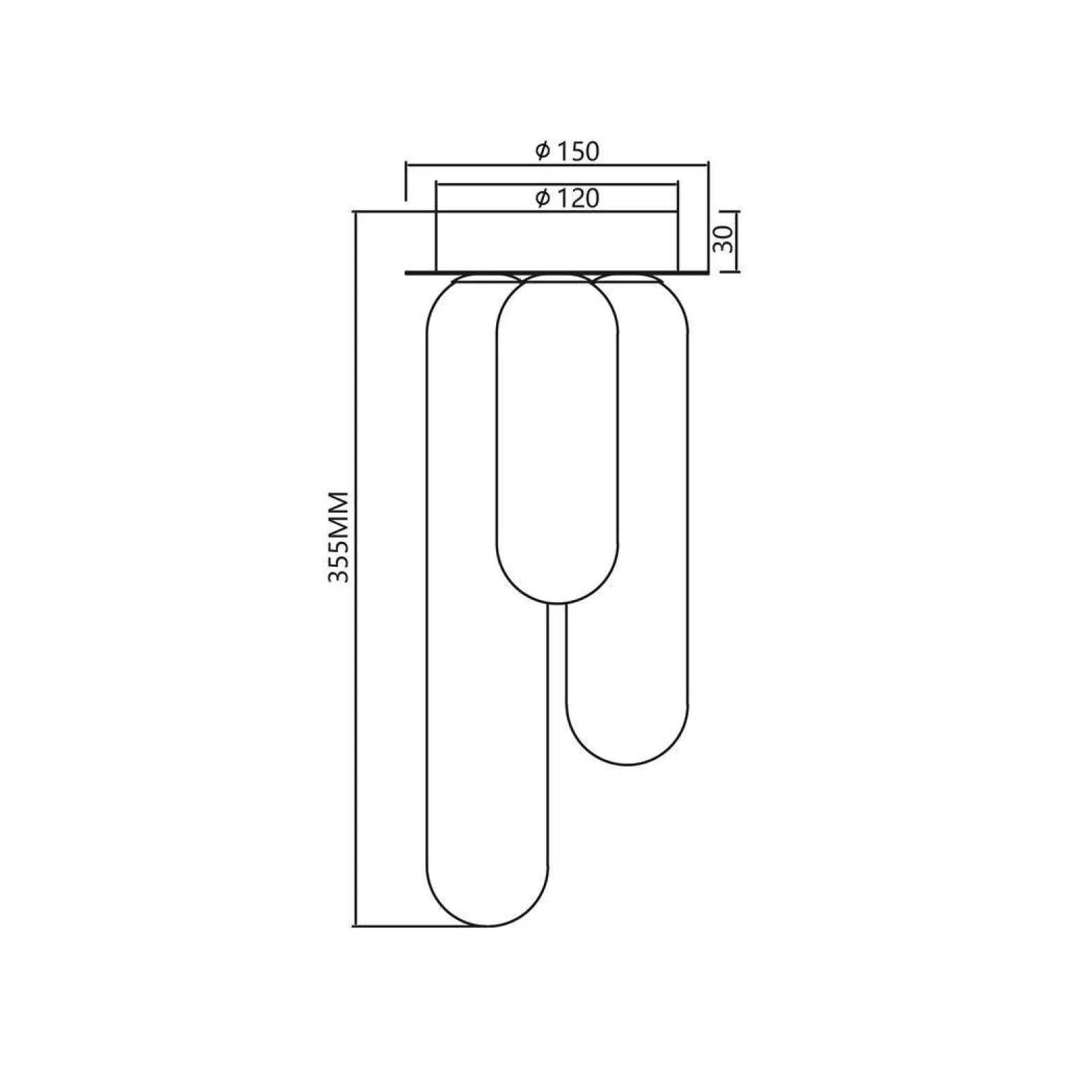 Lampa sufitowa PAX BLACK 3 (ML0339) - Milagro