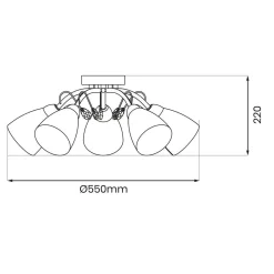 Lampa sufitowa PIREUS 5xE27 (ML1276) - Milagro