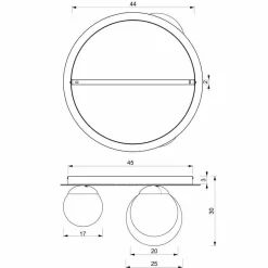 Lampa sufitowa PLATO 2xE14 + 1xE27 (MLP7966) - Milagro