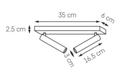 Lampa sufitowa ROLL 2 kolor Czarny (50920202) - KASPA