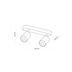 Lampa sufitowa TOP WOOD BLACK 2 PŁ (3291) - TK Lighting