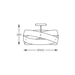 Lampa sufitowa TORNADO 50 cm biała (1115) - Zuma Line