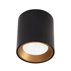 Lampa sufitowa TUB okrągła + pierścień ozdobny złoty (C0211) - Maxlight