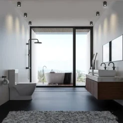 Lampa sufitowa Tubka Luna 1xGU10 czarna IP65 (CL0103-BK) - Yaskr