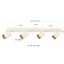 Lampa sufitowa z pilotem Parma 4xGU10 + LED (LP-0612/4C WH) - Light Prestige