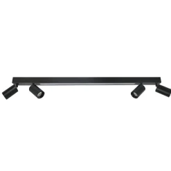 Lampa sufitowa z pilotem Perugia 4xGU10 + 1xLED czarna (LP-0703/4C BK) - Light Prestige