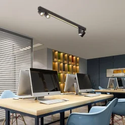 Lampa sufitowa z pilotem Perugia 4xGU10 + 1xLED czarna (LP-0703/4C BK) - Light Prestige