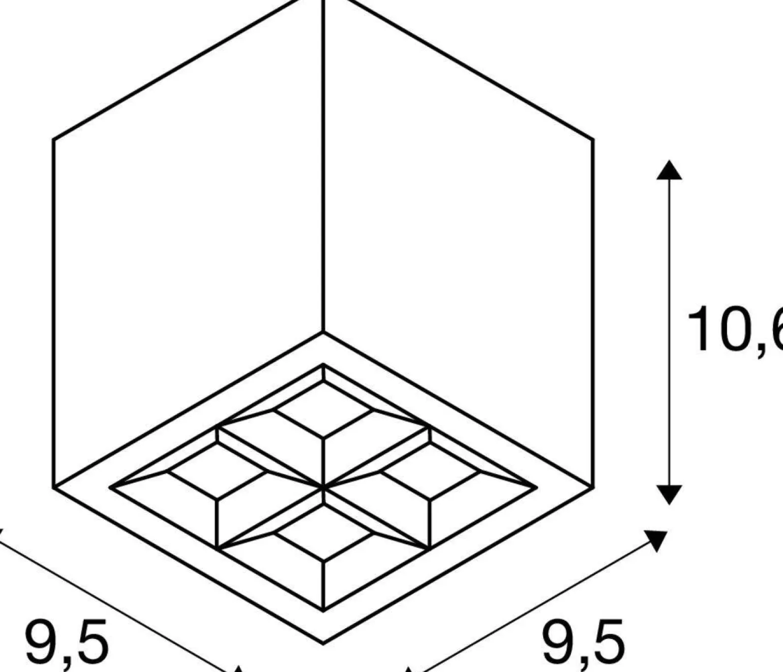 Lampa sufitowa zewnętrzna S-CUBE (1007461) - SLV