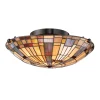 Lampa w stylu Tiffany - Plafon Inglenook Valiant brąz (QZ-INGLENOOK-F-SMALL) - Elstead Lighting