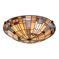 Lampa w stylu Tiffany - Plafon Inglenook Valiant brąz (QZ-INGLENOOK-F-SMALL) - Elstead Lighting
